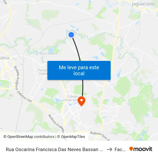 Rua Oscarina Francisca Das Neves Bassan Campinas - SP Brasil to Facamp map
