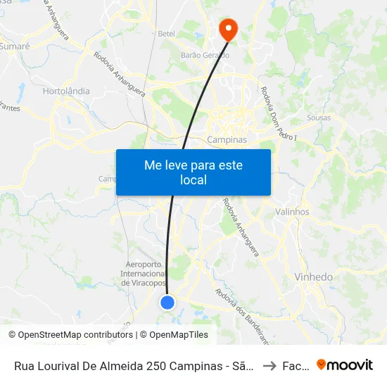 Rua Lourival De Almeida 250 Campinas - São Paulo 13053-614 Brasil to Facamp map