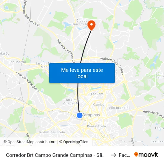 Corredor Brt Campo Grande Campinas - São Paulo 13070 Brasil to Facamp map
