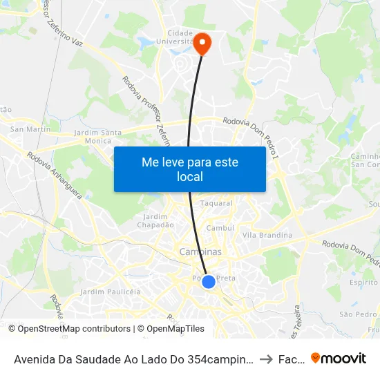 Avenida Da Saudade Ao Lado Do  354campinas - São Paulo 13041 Brasil to Facamp map