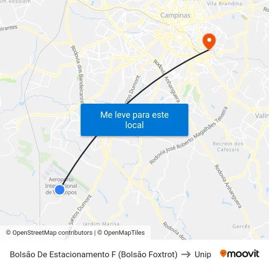 Bolsão De Estacionamento F (Bolsão Foxtrot) to Unip map