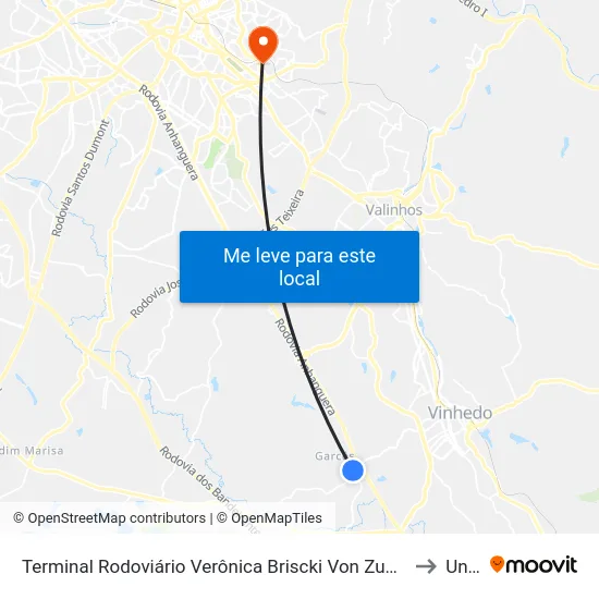 Terminal Rodoviário Verônica Briscki Von Zubem to Unip map