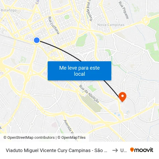 Viaduto Miguel Vicente Cury Campinas - São Paulo 13013 Brasil to Unip map