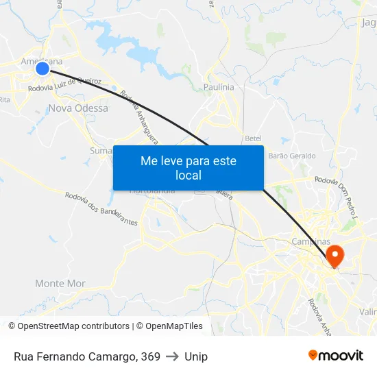 Rua Fernando Camargo, 369 to Unip map