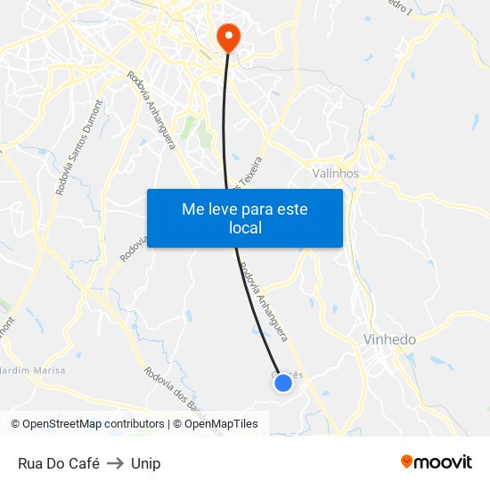 Rua Do Café to Unip map