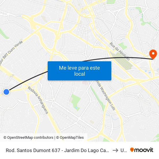 Rod. Santos Dumont 637 - Jardim Do Lago Campinas - SP Brasil to Unip map