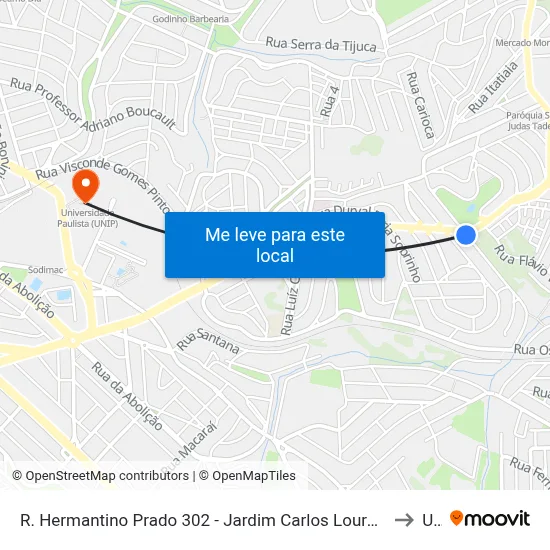 R. Hermantino Prado 302 - Jardim Carlos Lourenço Campinas - SP 13101-107 Brasil to Unip map