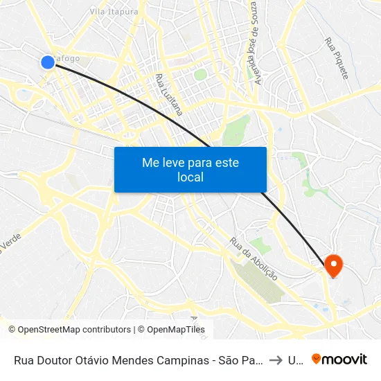 Rua Doutor Otávio Mendes Campinas - São Paulo 13020 Brasil to Unip map
