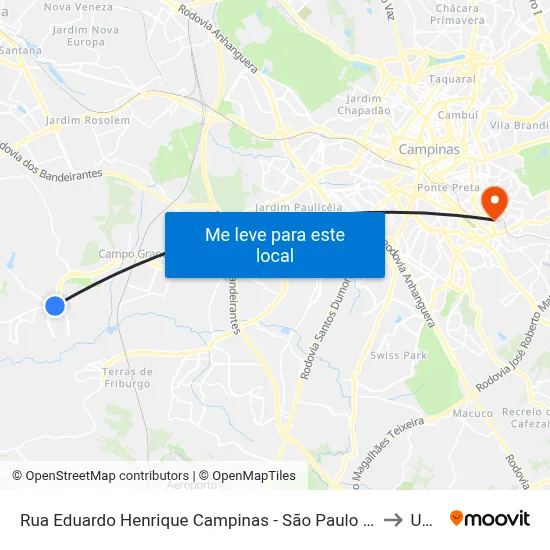 Rua Eduardo Henrique Campinas - São Paulo Brasil to Unip map