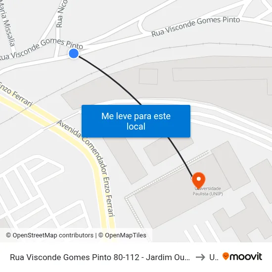 Rua Visconde Gomes Pinto 80-112 - Jardim Ouro Branco Campinas - SP 13100-504 Brasil to Unip map