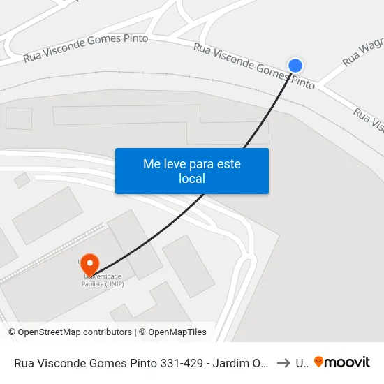 Rua Visconde Gomes Pinto 331-429 - Jardim Ouro Branco Campinas - SP 13100-504 Brasil to Unip map