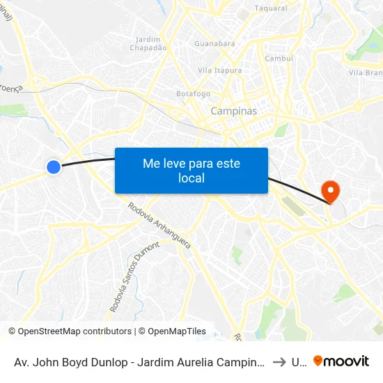 Av. John Boyd Dunlop - Jardim Aurelia Campinas - SP 13034-685 Brasil to Unip map