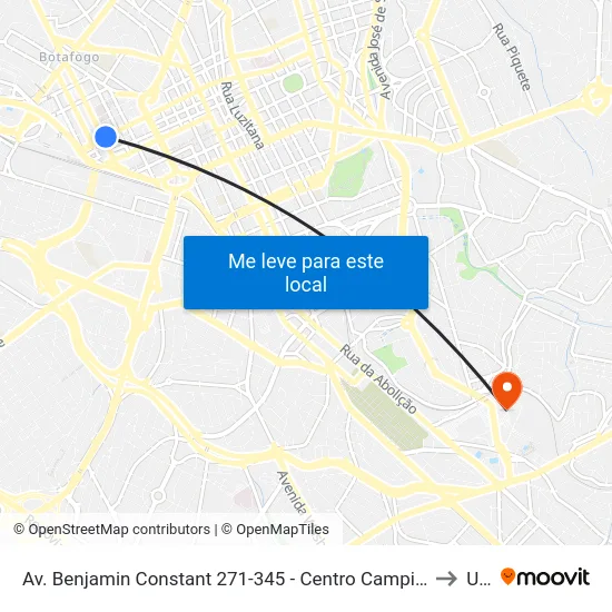 Av. Benjamin Constant 271-345 - Centro Campinas - SP 13010-142 Brasil to Unip map
