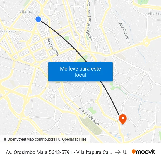 Av. Orosimbo Maia 5643-5791 - Vila Itapura Campinas - SP 13023-002 Brasil to Unip map