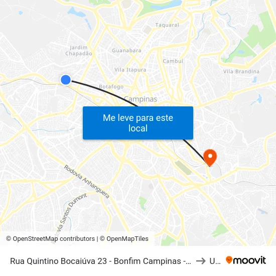 Rua Quintino Bocaiúva 23 - Bonfim Campinas - SP 13070-017 Brasil to Unip map
