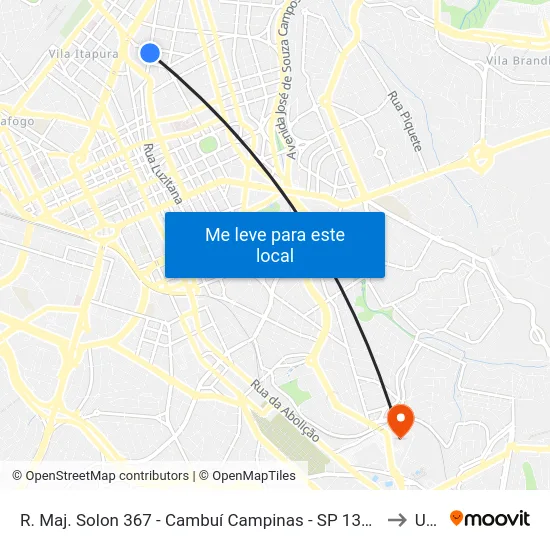 R. Maj. Solon 367 - Cambuí Campinas - SP 13024-091 Brasil to Unip map