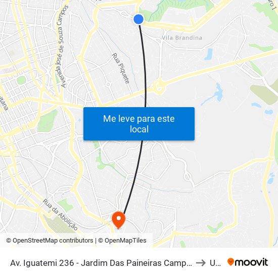 Av. Iguatemi 236 - Jardim Das Paineiras Campinas - SP Brasil to Unip map