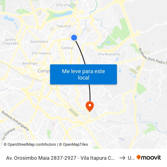 Av. Orosimbo Maia 2837-2927 - Vila Itapura Campinas - SP 13023-002 Brasil to Unip map
