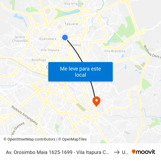 Av. Orosimbo Maia 1625-1699 - Vila Itapura Campinas - SP Brasil to Unip map