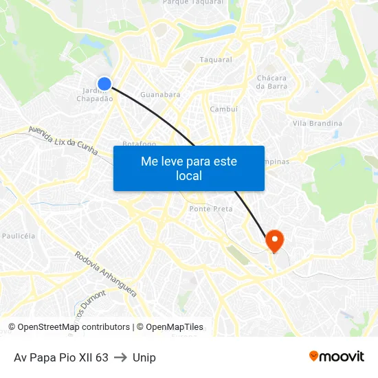 Av Papa Pio XII 63 to Unip map