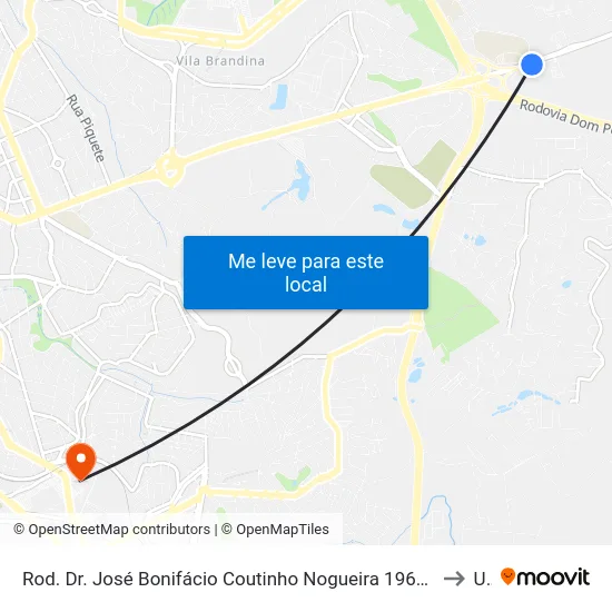 Rod. Dr. José Bonifácio Coutinho Nogueira 1961 - Vila Sônia (Sousas) Campinas - SP 13105-500 Brasil to Unip map