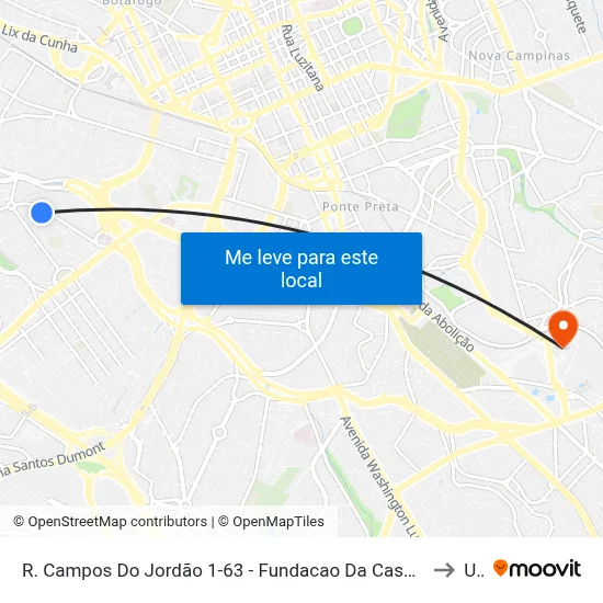 R. Campos Do Jordão 1-63 - Fundacao Da Casa Popular Campinas - SP 13031-365 Brasil to Unip map