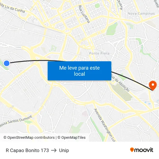 R Capao Bonito 173 to Unip map