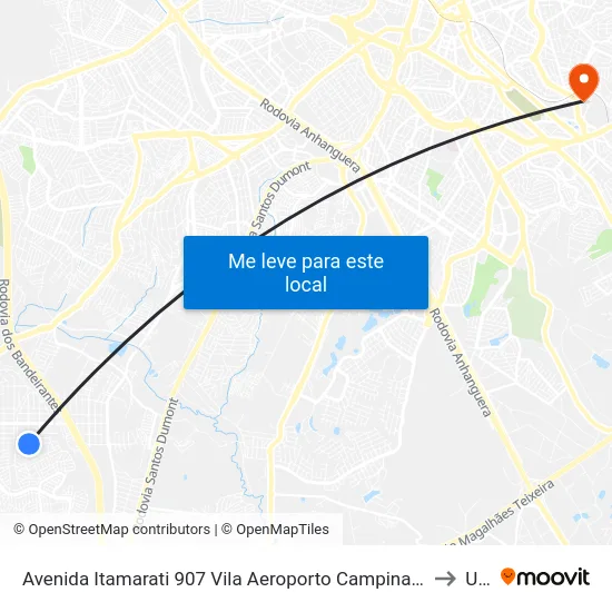Avenida Itamarati 907 Vila Aeroporto Campinas - SP 13054-150 Brasil to Unip map