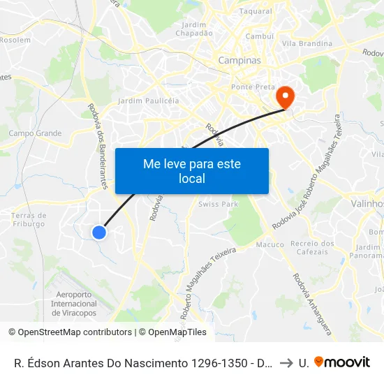 R. Édson Arantes Do Nascimento 1296-1350 - Dic VI (Conjunto Hab. Santo Dias Silva) Campinas - SP 13054-635 Brasil to Unip map