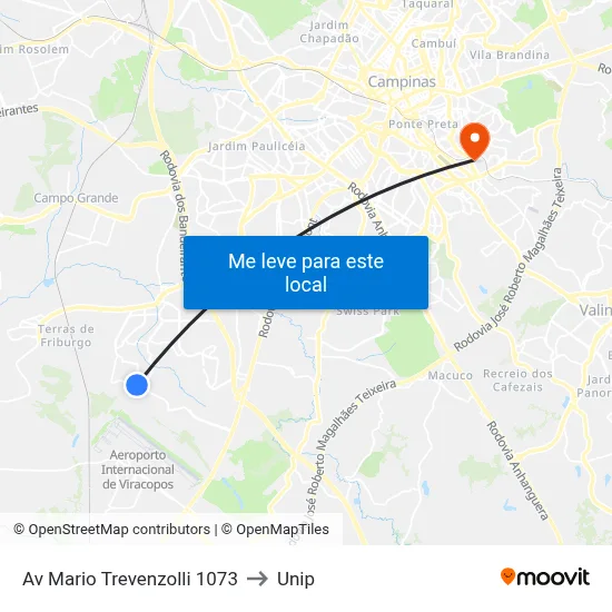 Av Mario Trevenzolli 1073 to Unip map