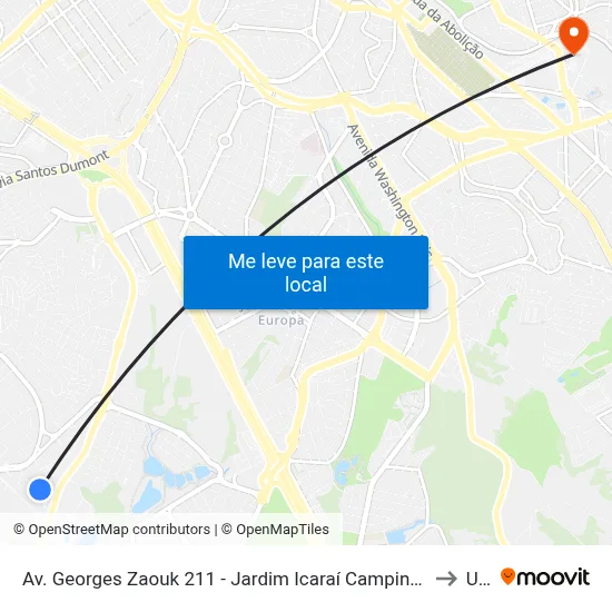 Av. Georges Zaouk 211 - Jardim Icaraí Campinas - SP 13051-411 Brasil to Unip map