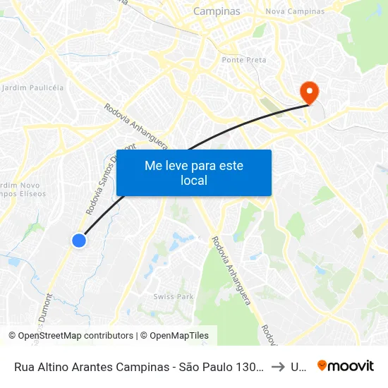 Rua Altino Arantes Campinas - São Paulo 13051 Brasil to Unip map