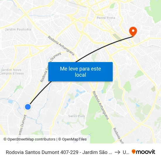 Rodovia Santos Dumont 407-229 - Jardim São José Campinas - SP Brasil to Unip map