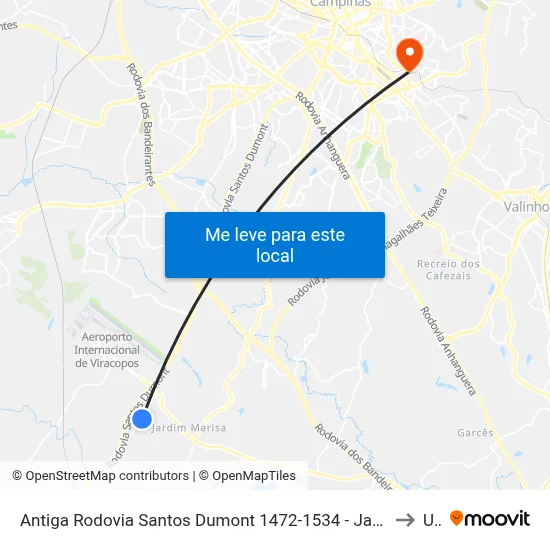 Antiga Rodovia Santos Dumont 1472-1534 - Jardim Santa Maria II Campinas - SP Brasil to Unip map