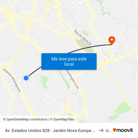 Av. Estados Unidos 828 - Jardim Nova Europa Campinas - SP 13040-099 Brasil to Unip map