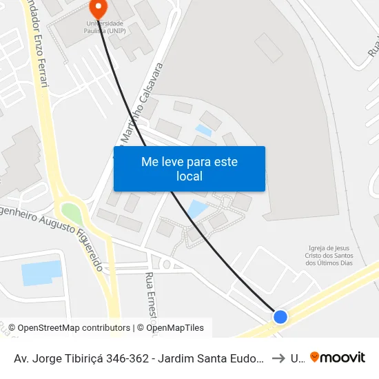 Av. Jorge Tibiriçá 346-362 - Jardim Santa Eudoxia Campinas - SP 13096-550 Brasil to Unip map