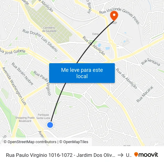 Rua Paulo Virgínio 1016-1072 - Jardim Dos Oliveiras Campinas - SP 13044-240 Brasil to Unip map
