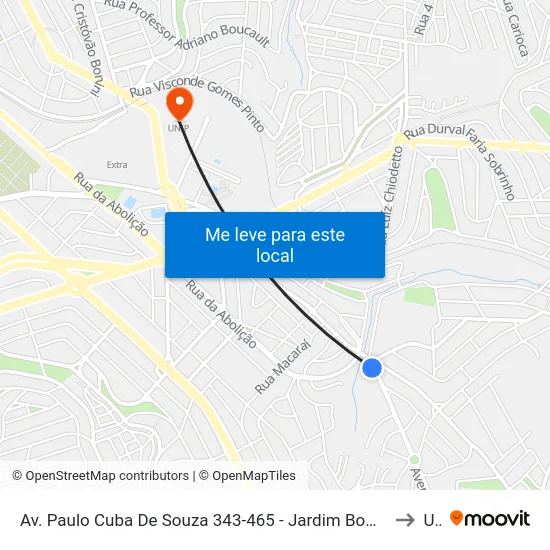 Av. Paulo Cuba De Souza 343-465 - Jardim Bom Sucesso Campinas - SP 13045-250 Brasil to Unip map