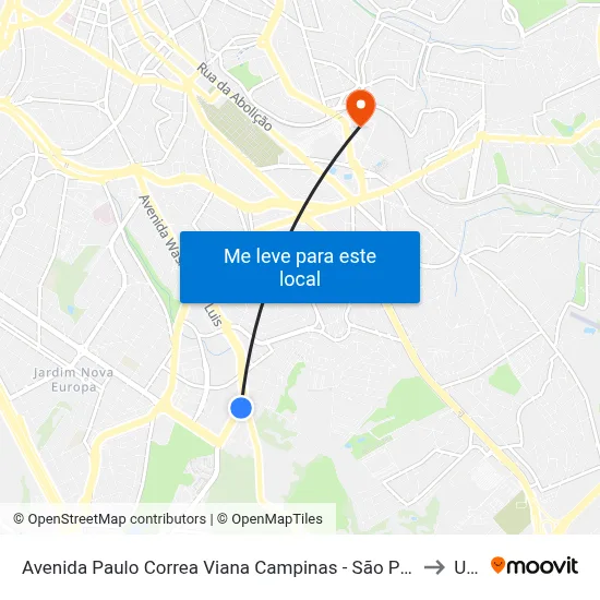 Avenida Paulo Correa Viana Campinas - São Paulo 13044 Brasil to Unip map
