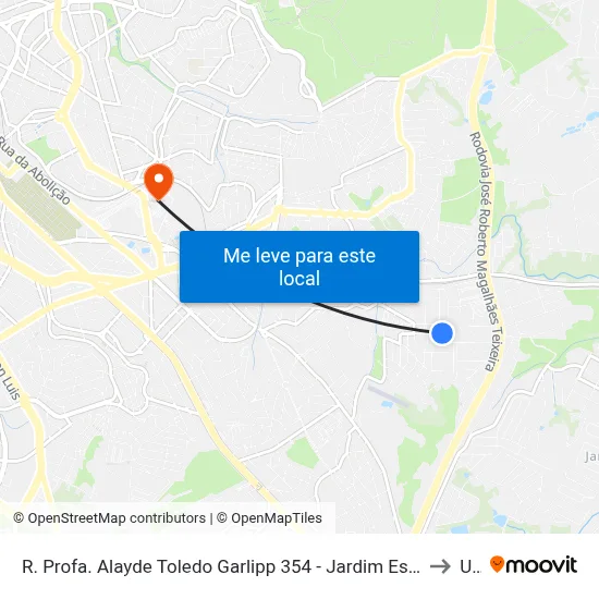 R. Profa. Alayde Toledo Garlipp 354 - Jardim Estoril Campinas - SP 13046-370 Brasil to Unip map