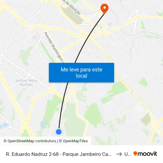 R. Eduardo Nadruz 2-68 - Parque Jambeiro Campinas - SP 13042-350 Brasil to Unip map