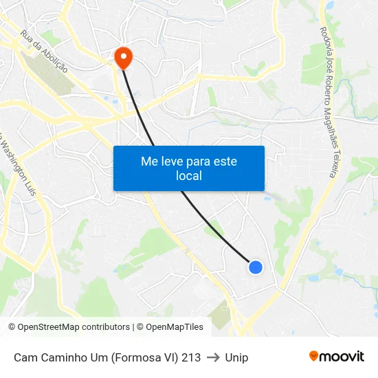 Cam Caminho Um (Formosa Vl) 213 to Unip map