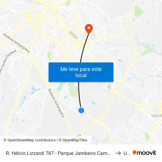 R. Hélcio Lizzardi 787 - Parque Jambeiro Campinas - SP 13042-430 Brasil to Unip map
