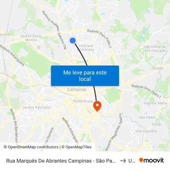 Rua Marquês De Abrantes Campinas - São Paulo 13081 Brasil to Unip map