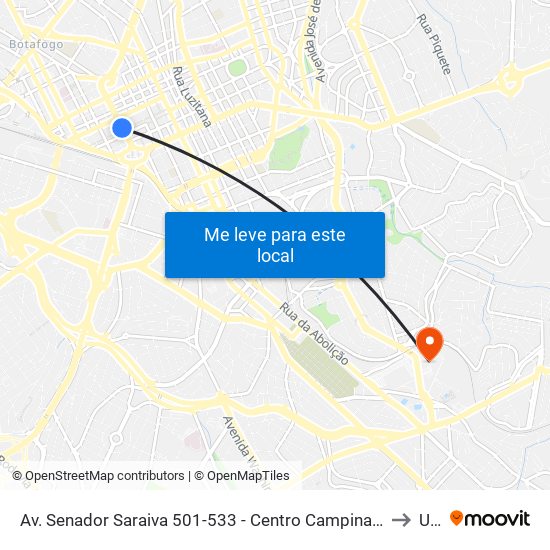 Av. Senador Saraiva 501-533 - Centro Campinas - SP 13013-061 Brasil to Unip map