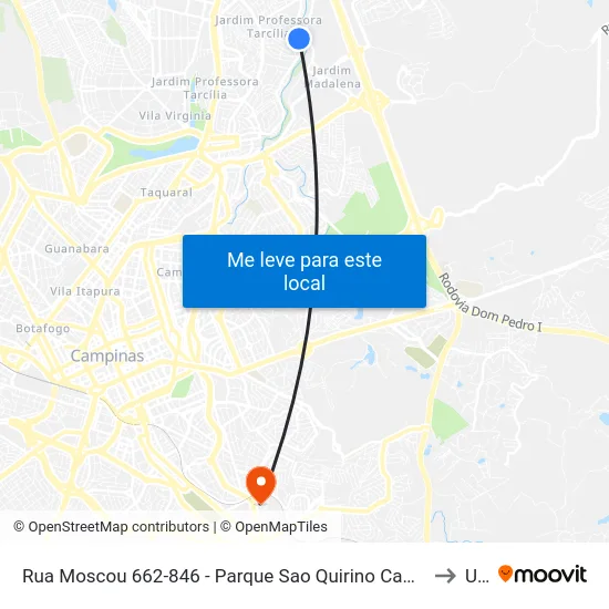 Rua Moscou 662-846 - Parque Sao Quirino Campinas - SP 13088-117 Brasil to Unip map