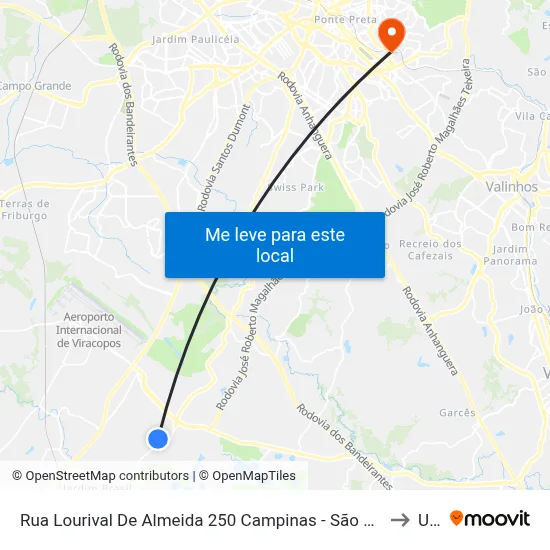 Rua Lourival De Almeida 250 Campinas - São Paulo 13053-614 Brasil to Unip map