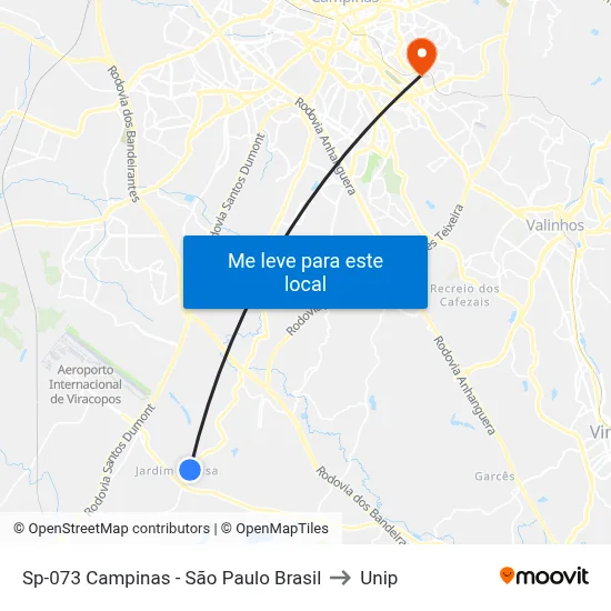 Sp-073 Campinas - São Paulo Brasil to Unip map