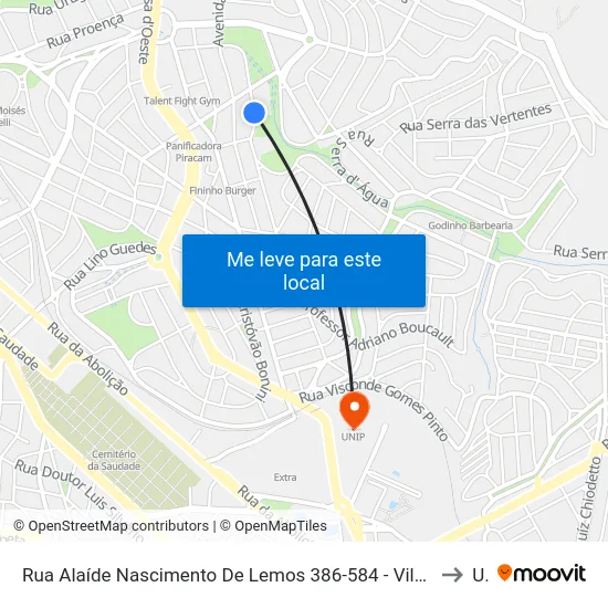 Rua Alaíde Nascimento De Lemos 386-584 - Vila Lemos Campinas - SP 13100-453 República Federativa Do Brasil to Unip map
