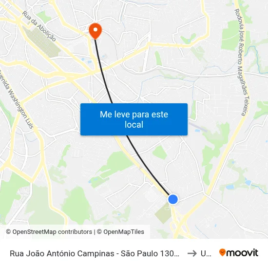 Rua João António Campinas - São Paulo 13045 Brasil to Unip map